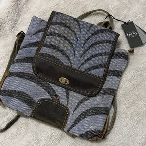 Myra Bag Black and Gray Women's Vintage Style Backpack - NWT